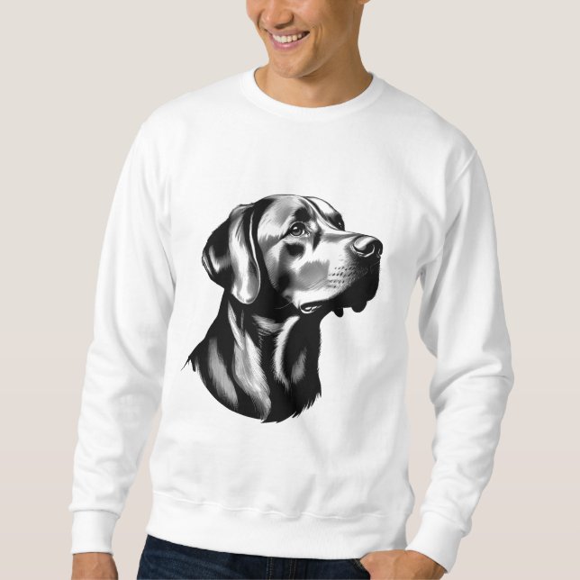 Black Labrador Retriever Dog Dad Illustration Sweatshirt (Front)