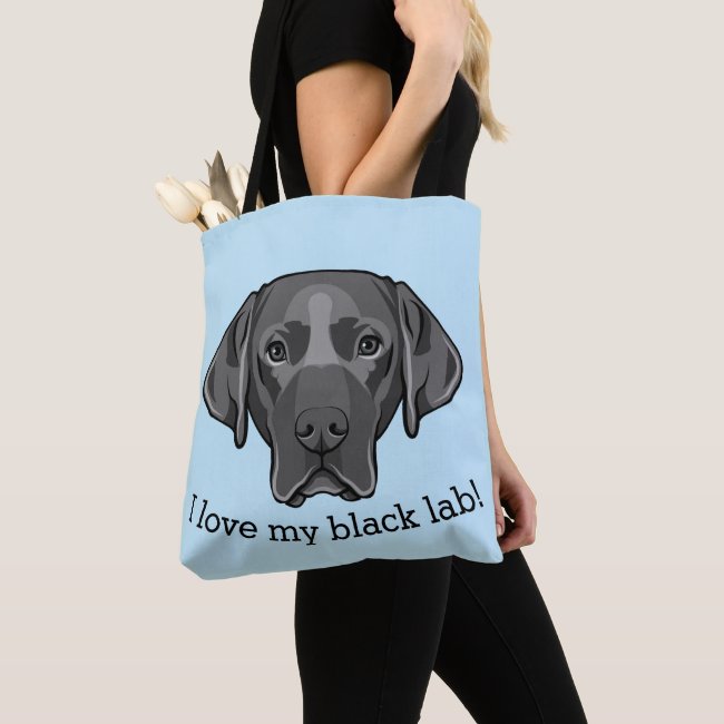 Black Labrador Retriever Dog Design Tote Bag
