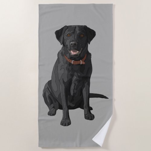 Black Labrador Retriever Dog Lover Beach Towel