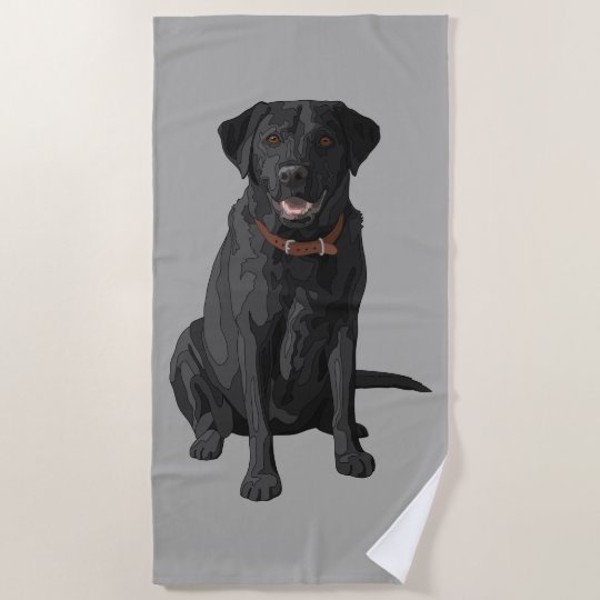 Black Labrador Retriever Dog Lover Beach Towel | Zazzle.com