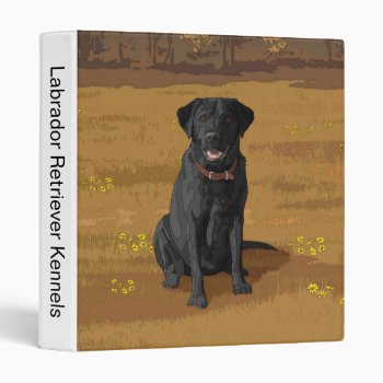 Black Labrador Retriever Dog Lover Gift 3 Ring Binder by Fun_Forest at Zazzle