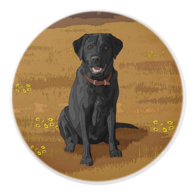 Black Labrador Retriever Dog Lover Gift Ceramic Knob (Front)