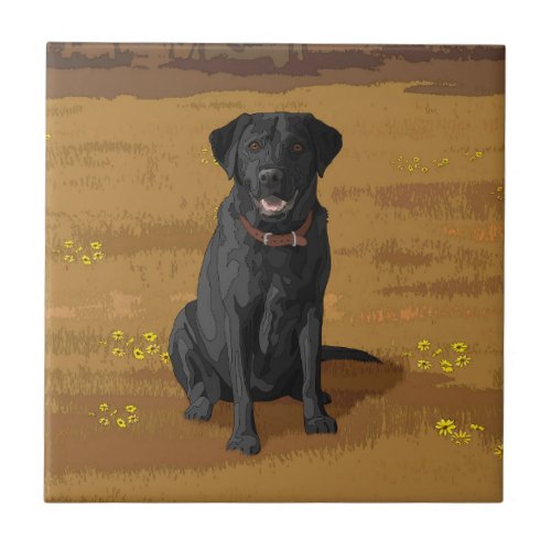 Black Labrador Retriever Dog Lover Gift Ceramic Tile