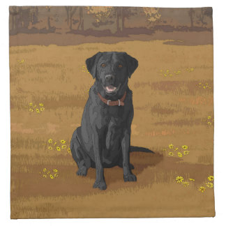 Black Labrador Retriever Dog Lover Gift Cloth Napkin