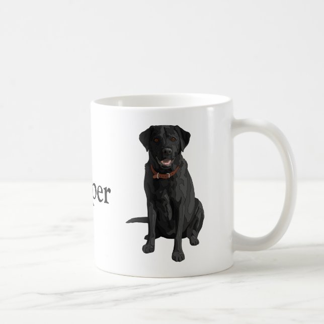 Black Labrador Retriever Dog Lover Gift Coffee Mug (Right)