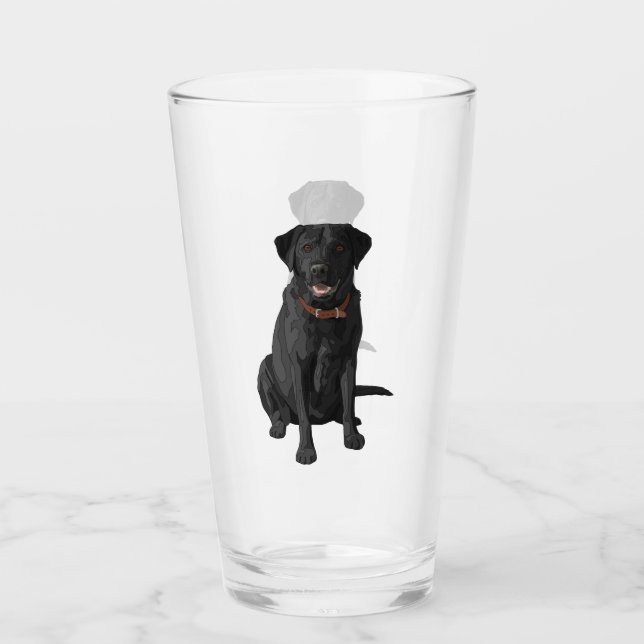 Black Labrador Retriever Dog Lover Gift Glass (Front)