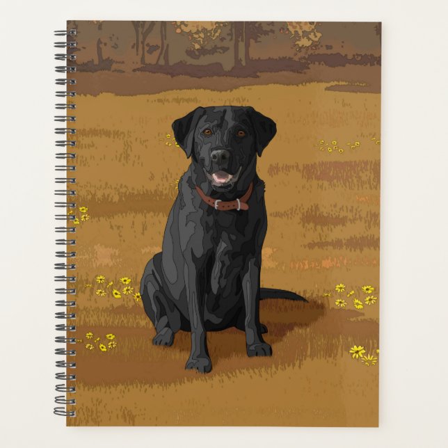 Black Labrador Retriever Dog Lover Gift Planner (Front)