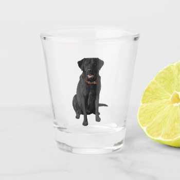 Black Labrador Retriever Dog Lover Gift Shot Glass by Fun_Forest at Zazzle