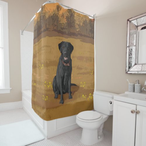 Black Labrador Retriever Dog Lover Gift Shower Curtain