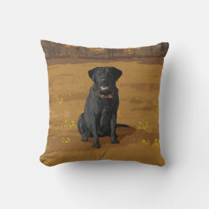 Black Labrador Retriever Dog Lover Gift Throw Pillow