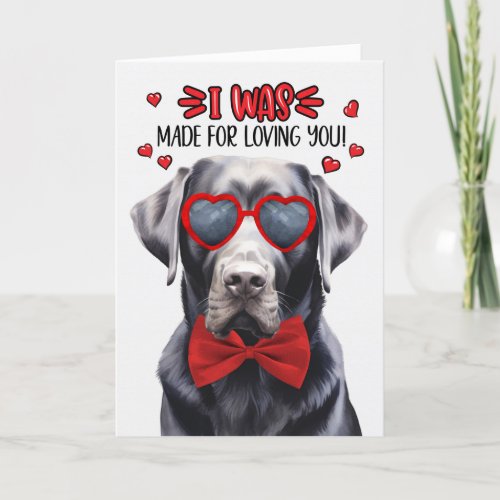 Black Labrador Retriever Dog Loving You Valentine Holiday Card