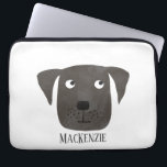 Black Labrador Retriever Dog Name Laptop Sleeve<br><div class="desc">A funny Black Labrador Retriever dog to make you smile.
Change or remove the name to customize.  Original art by Nic Squirrell.</div>