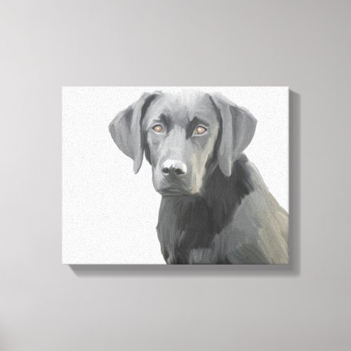 Black Labrador Retriever Dog Oil Painting Canvas Print