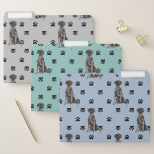 Black Labrador Retriever Dog Paw Prints Pattern File Folder