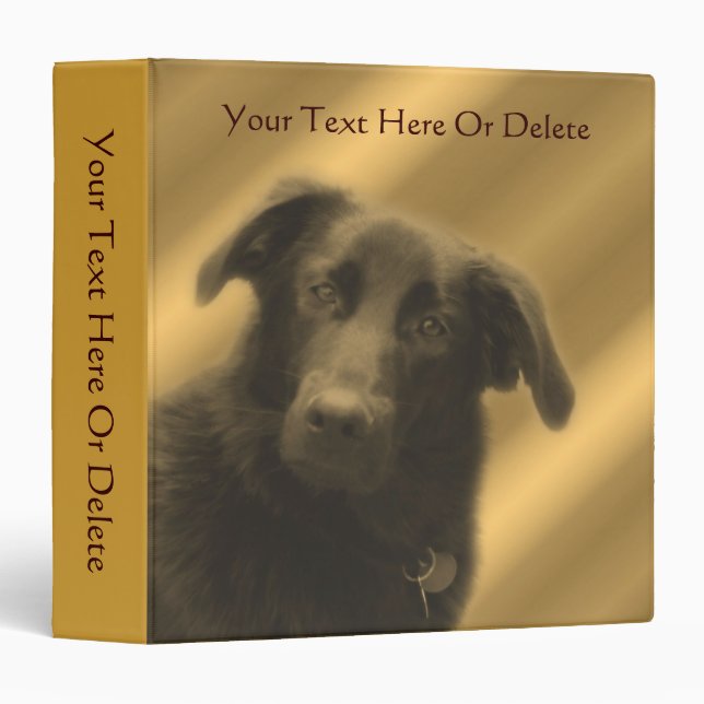 Black Labrador Retriever Dog Personalized Binder (Front/Spine)