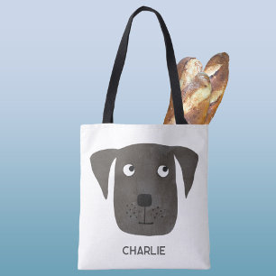 Black Labrador Retriever Dog Personalized Tote Bag