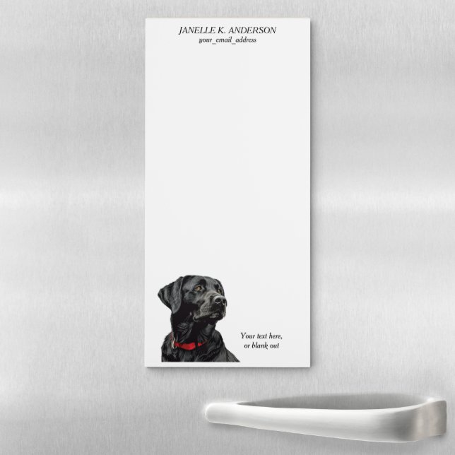 Black Labrador Retriever Dog Portrait Magnetic Notepad (In Situ)