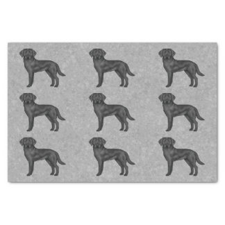 Black Labrador Retriever Dog Print Pattern Gray Tissue Paper