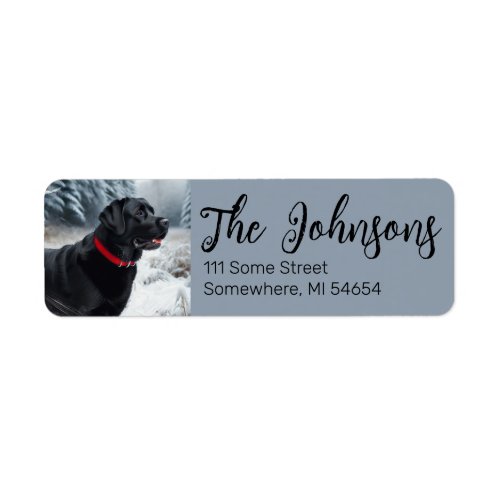Black Labrador Retriever Dog Return Address Label
