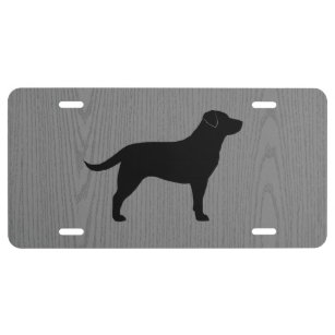 Black Labrador Retriever Dog Silhouette Novelty License Plate