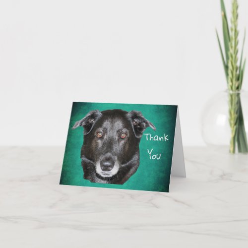 Black Labrador Retriever Dog Thank You Card