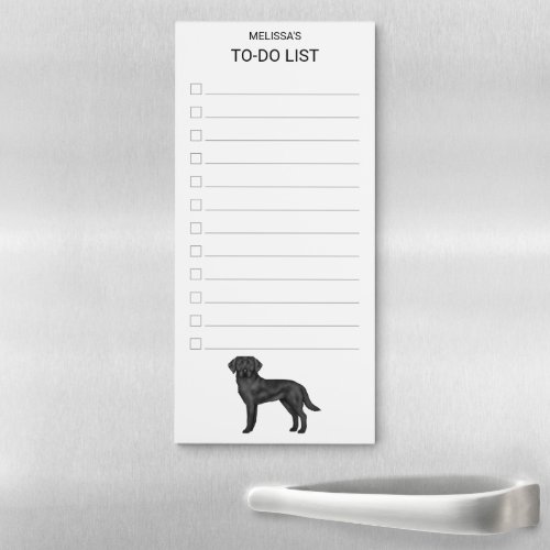 Black Labrador Retriever Dog To_Do List Checklist Magnetic Notepad