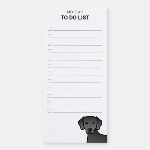 Black Labrador Retriever Dog To Do List  Name Magnetic Notepad