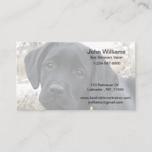 Black Labrador - Retriever Dog Trainer Black Lab Business Card