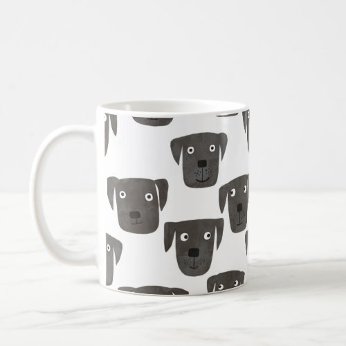 Black Labrador Retriever Dog Watercolor Coffee Mug