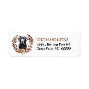 Black Labrador Retriever Dog Wreath Label