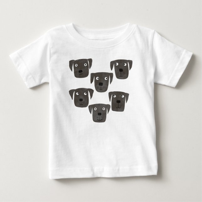 Black Labrador Retriever Dogs Baby T-Shirt (Front)