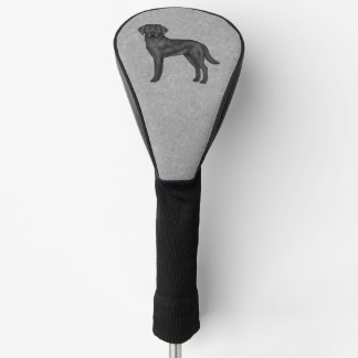Black Labrador Retriever Drawing Cute Cartoon Dog Golf Head Cover