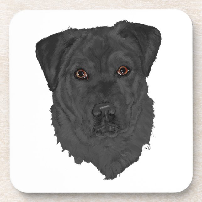 Black Labrador Retriever Drink Coaster (Front)