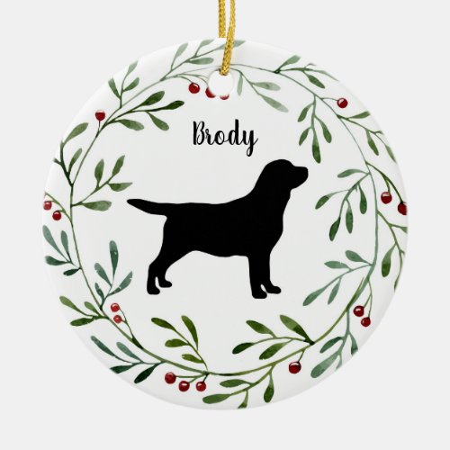 Black Labrador Retriever _ Duck Dog _ Black Lab Ceramic Ornament