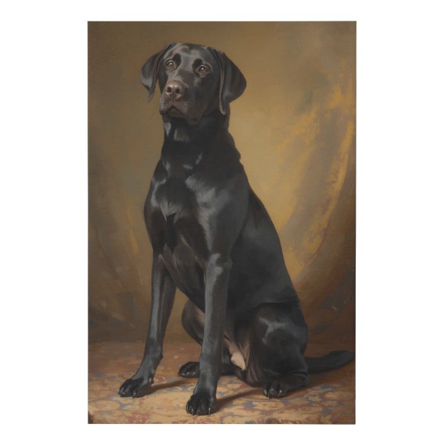Black Labrador Retriever Elegant Canvas Wall Art (Front)