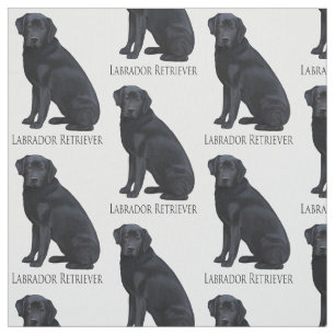 Black Labrador Retriever Fabric