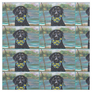BLACK LABRADOR RETRIEVER FABRIC
