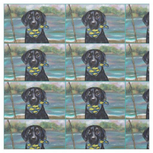 BLACK LABRADOR RETRIEVER FABRIC