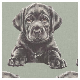 Black Labrador Retriever Fabric