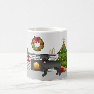 Black Labrador Retriever - Festive Christmas Room Coffee Mug