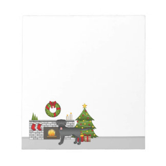 Black Labrador Retriever - Festive Christmas Room Notepad