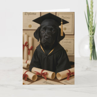 Black Labrador Retriever Graduation  Card