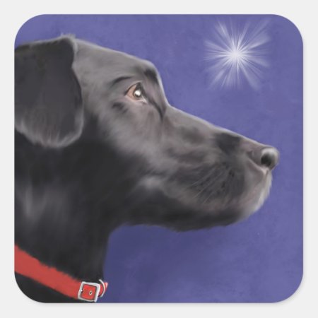Black Labrador Retriever Holiday Sticker