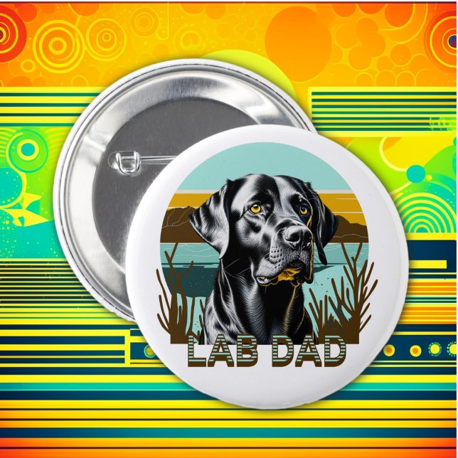 Black Labrador Retriever | Lab Dad Button (Creator Uploaded)