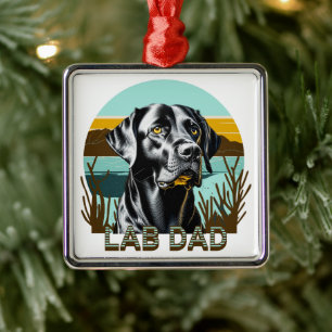 Black Labrador Retriever   Lab Dad Metal Ornament