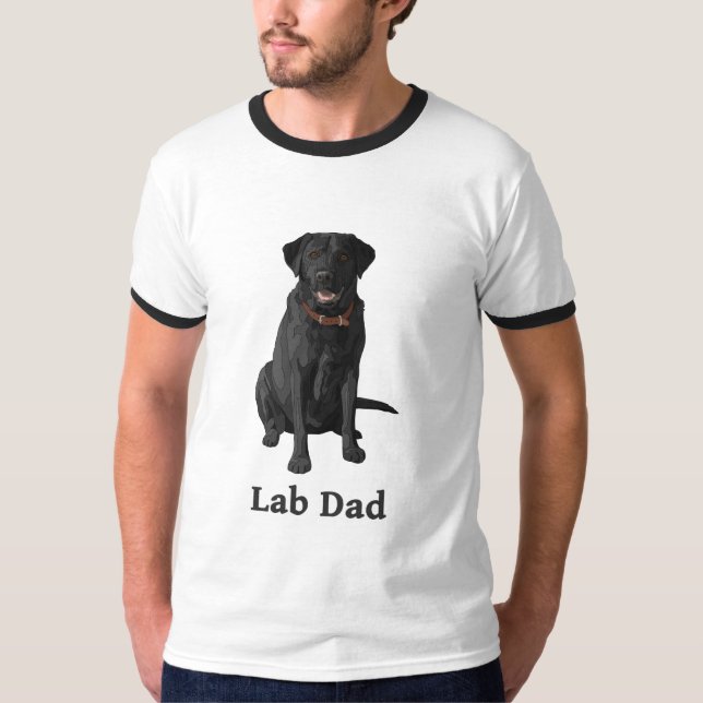 Black Labrador Retriever Lab Dad T-Shirt (Front)