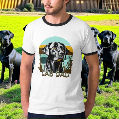 Black Labrador Retriever  Lab Dad T_Shirt