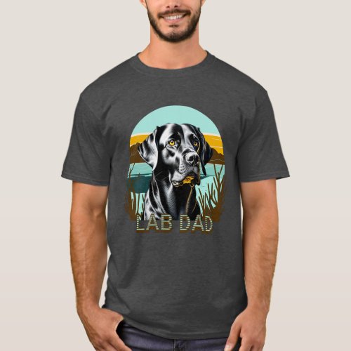 Black Labrador Retriever  Lab Dad T_Shirt