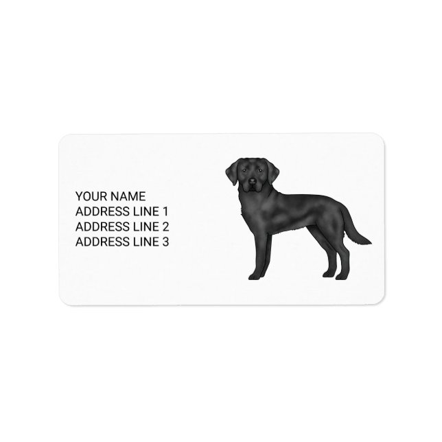 Black Labrador Retriever Lab Dog And Custom Text Label (Front)