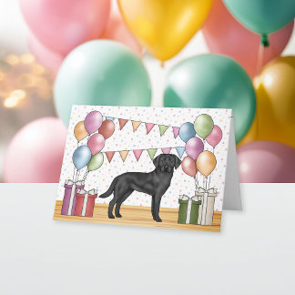 Black Labrador Retriever Lab Dog Colorful Birthday Card